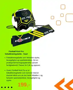 XXL Sport Football Kick Pro, fotballtreningsbelte - Svart tilbud