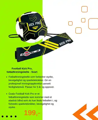 Football Kick Pro, fotballtreningsbelte - Svart