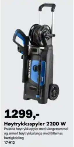 Biltema Høytrykksspyler 2200 W tilbud