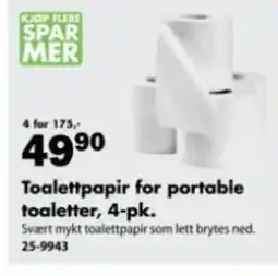 Biltema Toalettpapir for portable toaletter, 4-pk. tilbud