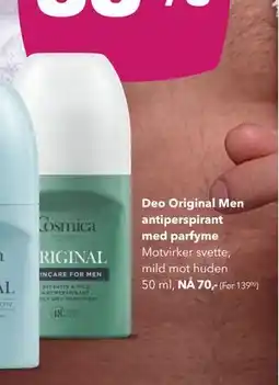 Apotek 1 Deo Original Men antiperspirant med parfyme tilbud