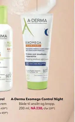 Apotek 1 A-Derma Exomega Control Night tilbud