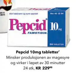 Apotek 1 Pepcid 10mg tabletter tilbud