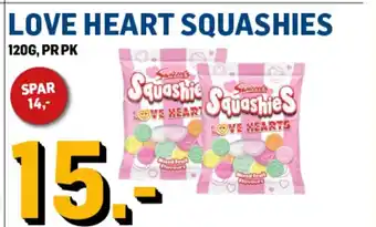 Price Lagerbutikk Love heart squashies tilbud