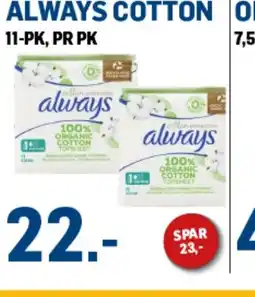 Price Lagerbutikk Always cotton omo tilbud