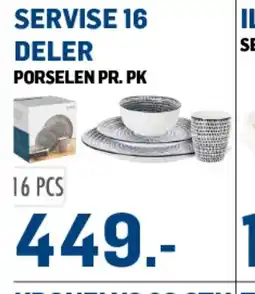 Price Lagerbutikk SERVISE 16 DELER tilbud