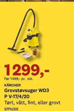 Bygger'n Kärcher grovstøvsuger wd3 tilbud