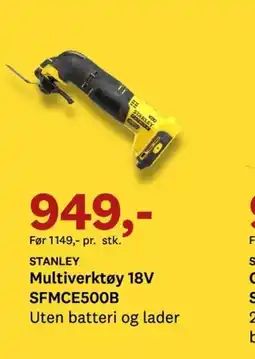 Bygger'n Stanley multiverktøy 18v sfmce500b tilbud