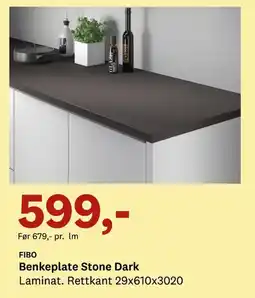 Bygger'n FIBO Benkeplate Stone Dark tilbud
