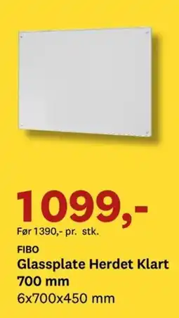 Bygger'n Glassplate herdet klart 700 mm tilbud