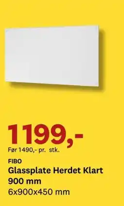 Bygger'n FIBO Glassplate Herdet klart tilbud