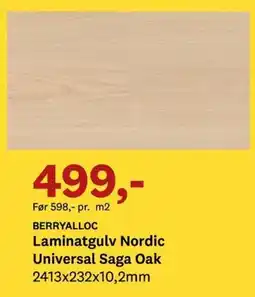 Bygger'n BERRYALLOC Laminatgulv Nordic Universal Saga Oak tilbud