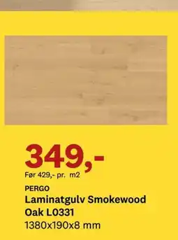 Bygger'n Pergo laminatgulv smokewood oak l0331 tilbud