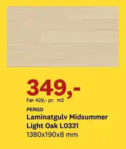 Bygger'n Laminatgulv Midsummer Light Oak L0331 tilbud