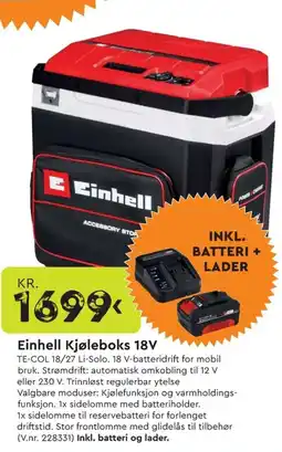 Mekk Einhell Kjøleboks 18V tilbud