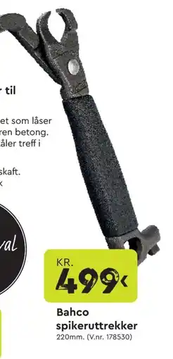Mekk Bahco spikeruttrekker tilbud