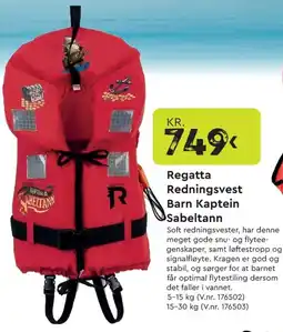 Mekk Regatta Redningsvest Barn Kaptein Sabeltann tilbud