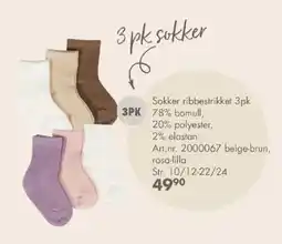 Sparkjøp Sokker ribbestrikket 3pk tilbud