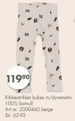 Sparkjøp Ribbestrikket bukse m/dyremotiv tilbud