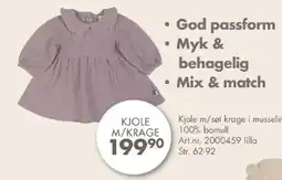 Sparkjøp Kjole m/søt krage i musselin tilbud