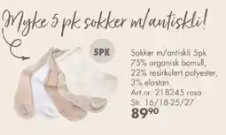 Sparkjøp Sokker m/antiskli 5pk tilbud