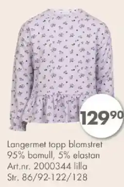Sparkjøp Langermet topp blomstret tilbud