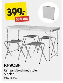 Jula KAYOBA Campingbord med stoler tilbud