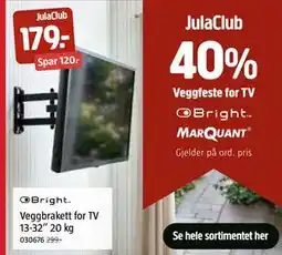 Jula Veggbrakett for TV 13-32” 20 kg, Medlemspris tilbud