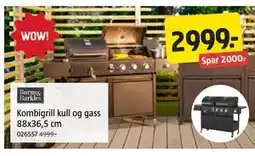 Jula Kombigrill kull og gass 88x36,5 cm tilbud