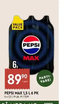 Coop Mega PEPSI MAX 1,5 L 6 PK tilbud