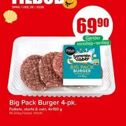 Spar Big Pack Burger 4-pk tilbud