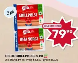Matkroken GILDE GRILLPØLSE 2 PK tilbud