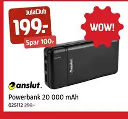 Jula Powerbank 20 000 mAh, Medlemspris tilbud