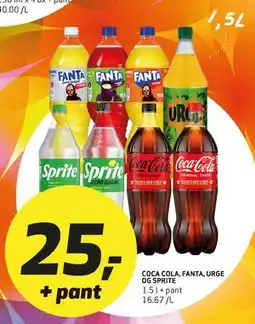 Bunnpris COCA COLA, FANTA, URGE OG SPRITE tilbud