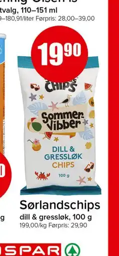 Spar Sørlandschips tilbud