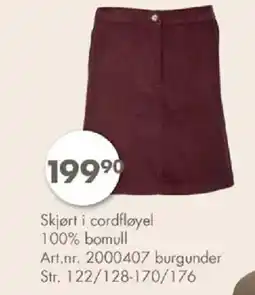 Sparkjøp Skjørt i cordfløyel tilbud