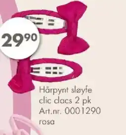 Sparkjøp Hårpynt sløyfe clic clacs 2 pk tilbud