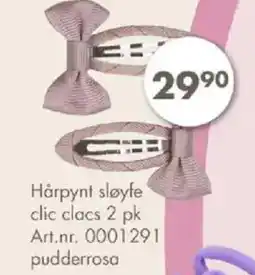 Sparkjøp Hårpynt sløyfe clic clacs 2 pk tilbud