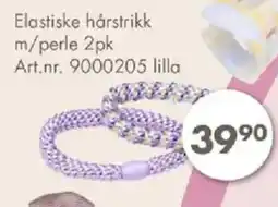 Sparkjøp Elastiske hårstrikk m/perle 2pk tilbud