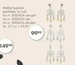 Sparkjøp Målfrid festdrakt øredobber for hull. tilbud