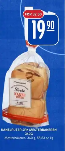 Rema 1000 Kanelputer 4pk mesterbakeren tilbud