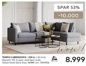 Skeidar TEMPO HJØRNESOFA tilbud