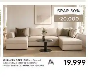 Skeidar CHILLUX U-SOFA tilbud