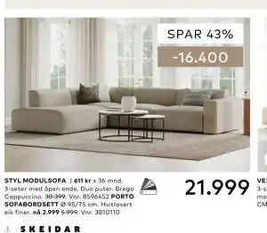 Skeidar STYL MODULSOFA tilbud
