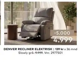 Skeidar DENVER RECLINER ELEKTRISK tilbud