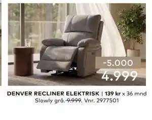 Skeidar DENVER RECLINER ELEKTRISK tilbud