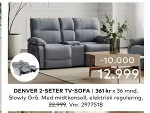 Skeidar DENVER 2-SETER TV-SOFA tilbud