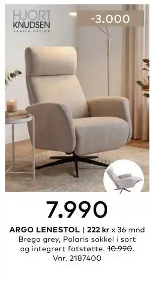 Skeidar ARGO LENESTOL tilbud