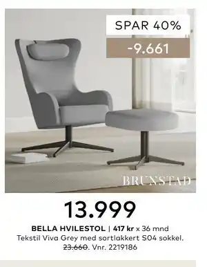 Skeidar BELLA HVILESTOL tilbud