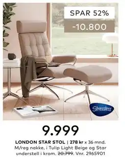Skeidar LONDON STAR STOL tilbud